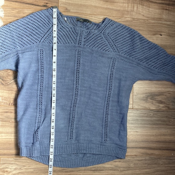 🛍️ DONATED prAna | Getup Pullover Sweater 3/4 sleeve blue open knit sm - Picture 10 of 10